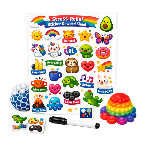 Stress-relief sticker reward sheet